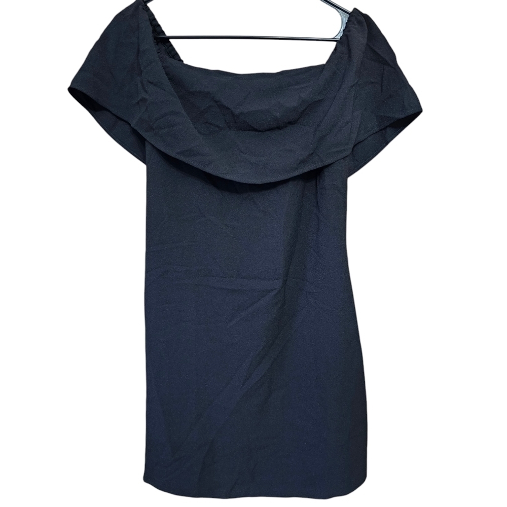 Charles Henry Off-Shoulder Black Mini Dress Size Small